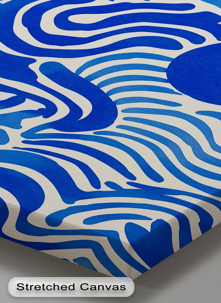 Electric Rhythm – Modern Blue Patterned Canvas Print - MyPhotoStation