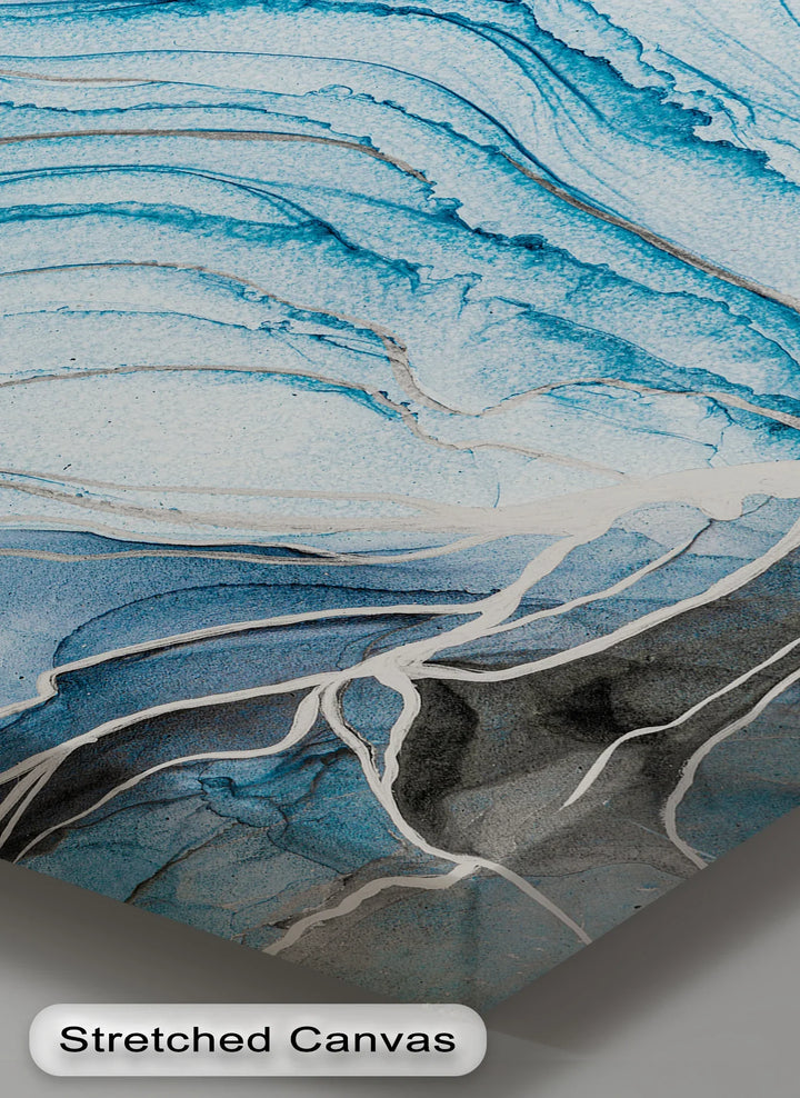 Abyssal Flow – Abstract Ocean Swirl in Indigo and Slate Blue Canvas Prints - MyPhotoStation