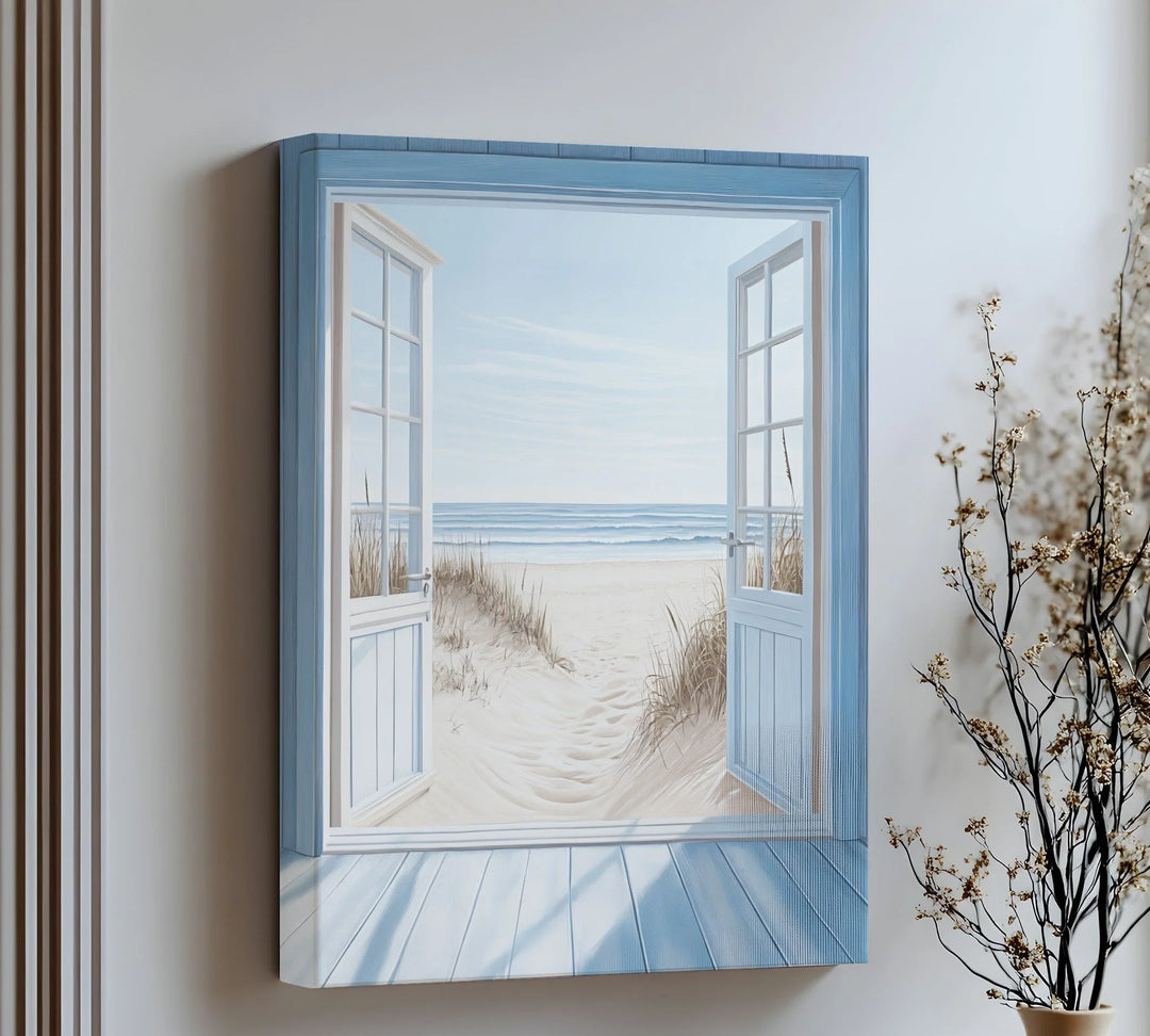 Open to the Sea – Tranquil Beach View Kitchen Canvas Print - MyPhotoStation