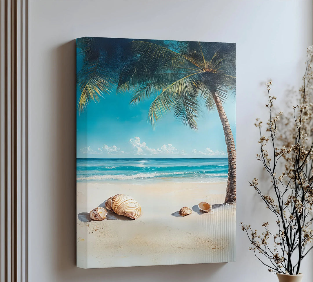 Relax by the sea every day with this tropical canvas wall art masterpiece.