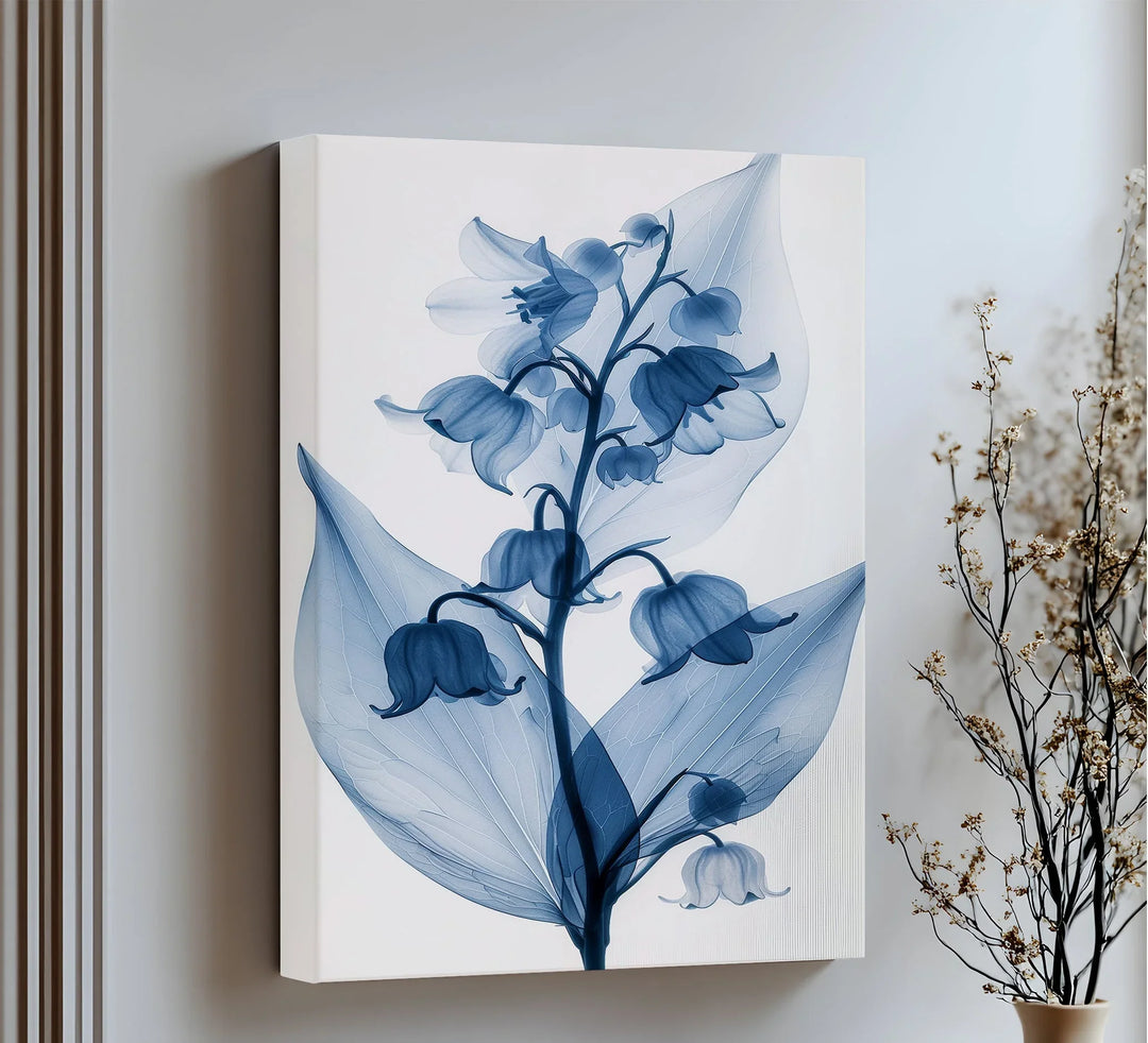 Translucent Lily Elegance – X-Ray Floral Study Blue Canvas Prints - MyPhotoStation