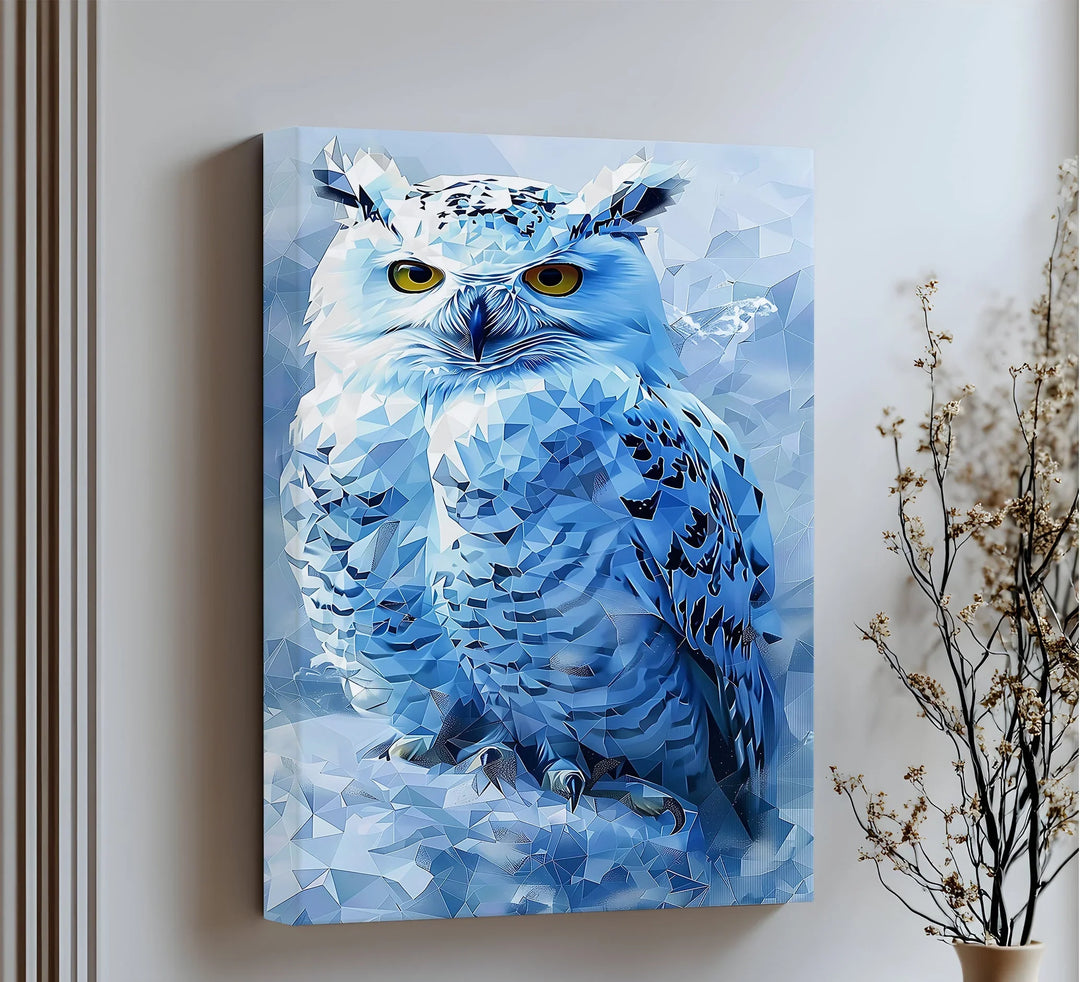 Arctic Majesty – Faceted Blue Owl Portrait Canvas Prints - MyPhotoStation