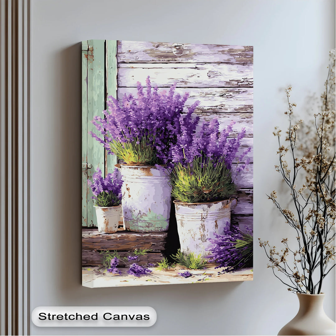 Lavender Charm – Rustic Country Floral Canvas Print - MyPhotoStation