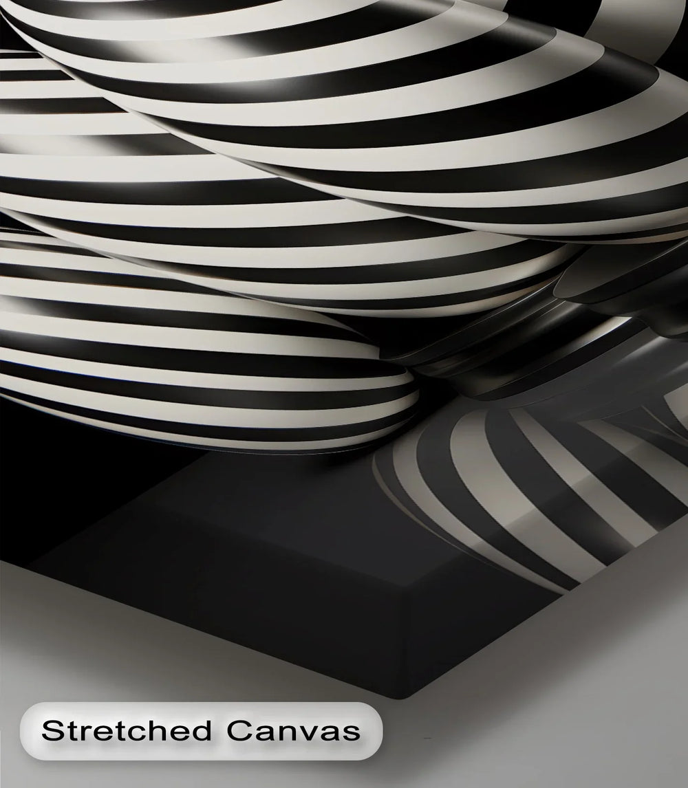Modern Spiral Egg Pattern – Black & White Canvas Print - MyPhotoStation