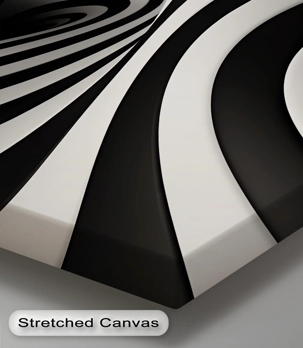 Monochrome Swirl – Dynamic Black & White Canvas Print - MyPhotoStation