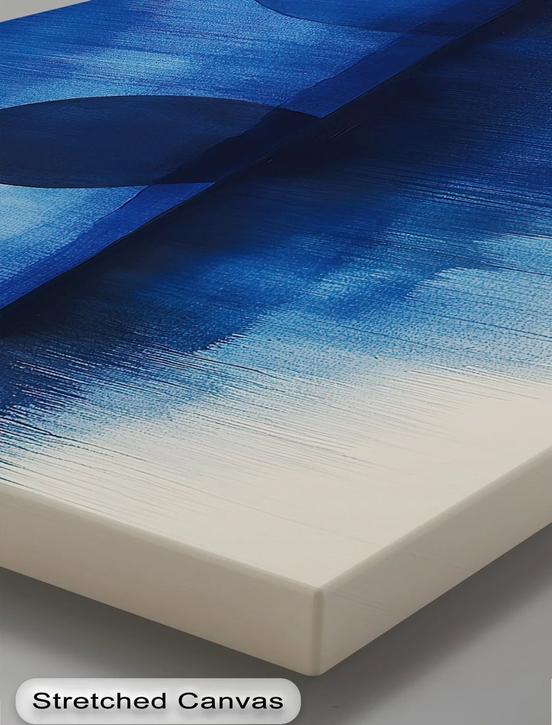 Indigo Spheres Over Water – Minimalist Blue Abstract Canvas Print - MyPhotoStation