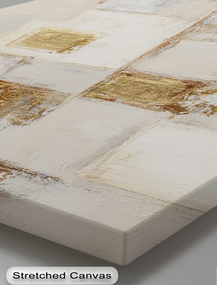 Golden Harmony in Neutrals – Abstract Texture Canvas Print - MyPhotoStation