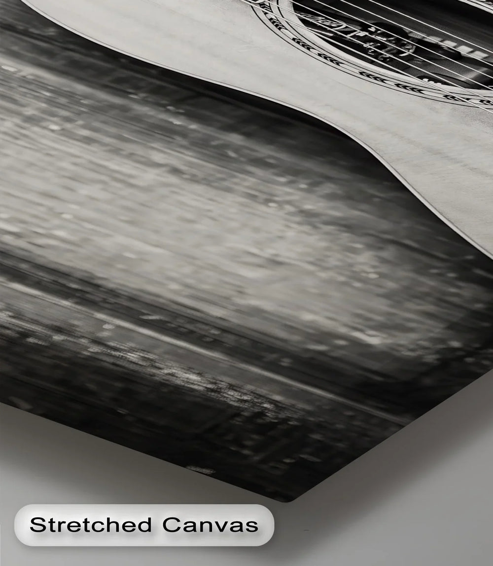 Acoustic Soul – Monochrome Guitar Music Canvas Print - MyPhotoStation