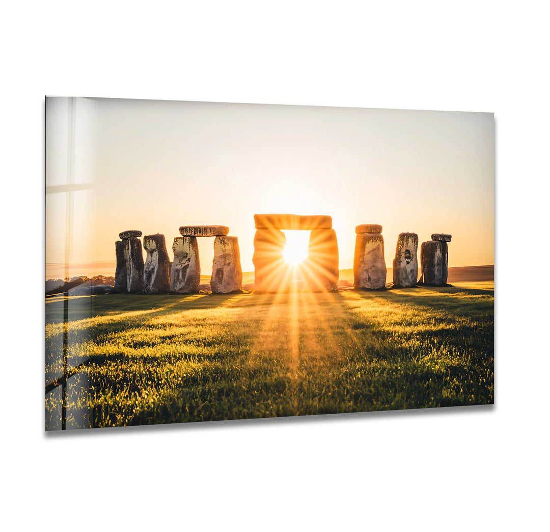Stonehenge Glass Wall Art - Sunrise Monument - MyPhotoStation