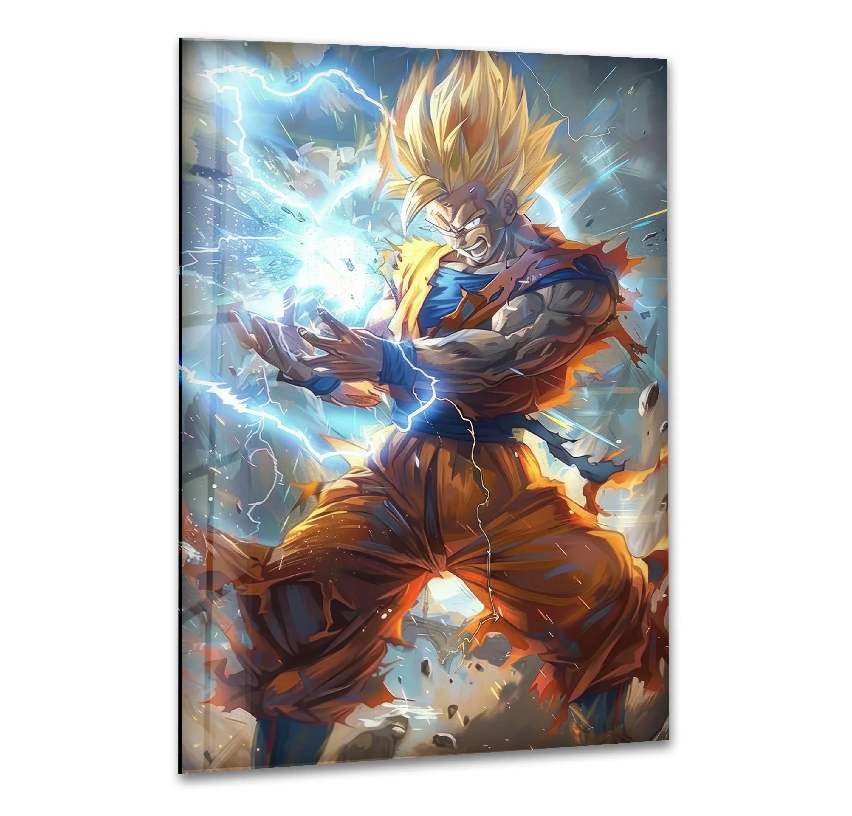Lightning Power Glass Wall Art glass art painting, glass art for the Wall