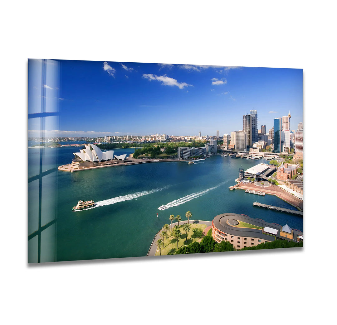 Sydney Harbour Glass Wall Art – Iconic Australian Landmark with Opera House View - MyPhotoStation