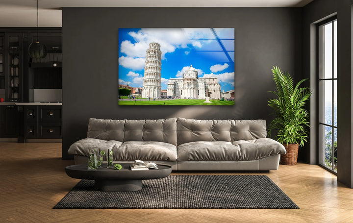 Leaning Tower of Pisa Glass Wall Art – Iconic Italian Landmark with Beautiful Architecture - MyPhotoStation