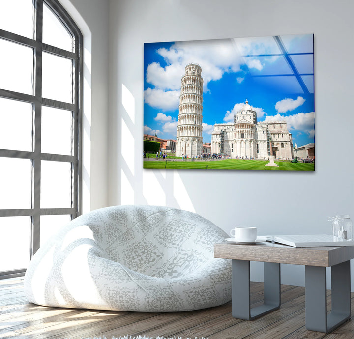 Leaning Tower of Pisa Glass Wall Art – Iconic Italian Landmark with Beautiful Architecture - MyPhotoStation