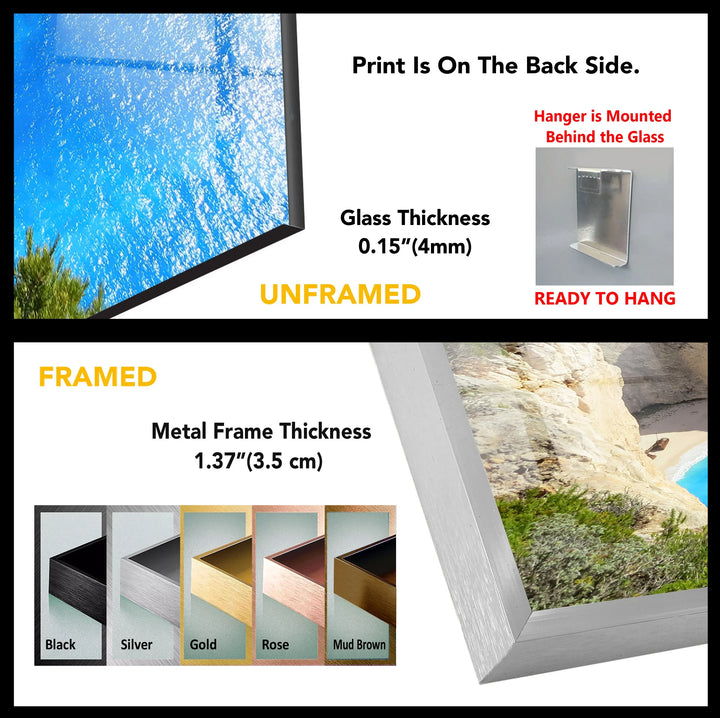 Navagio Beach Wall Art – Stunning Blue Coast Glass Print of Zakynthos Bay for Coastal and Modern Interiors - MyPhotoStation