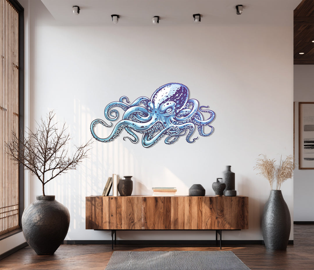 Contemporary ocean-inspired metal art for modern home interiors
