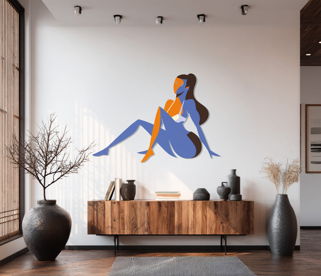 Feminine abstract metal wall sculpture for modern interiors