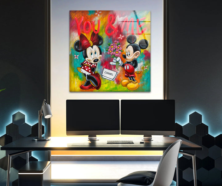 You & Me  Glass Wall Art print picture on glass, Tempered Glass Wall Art