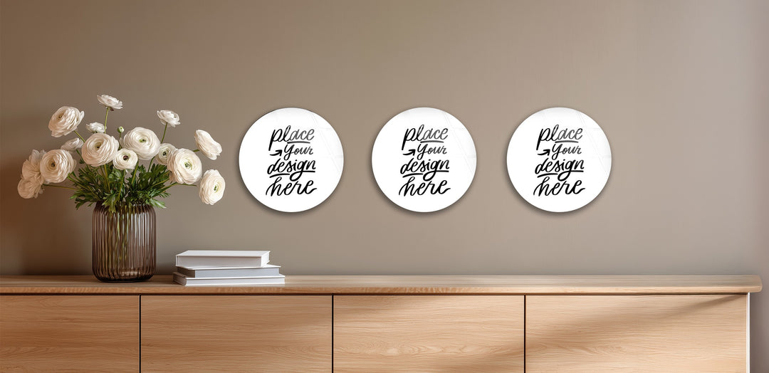Custom Photo Round Glass Wall Art Set – Personalized Elegance
