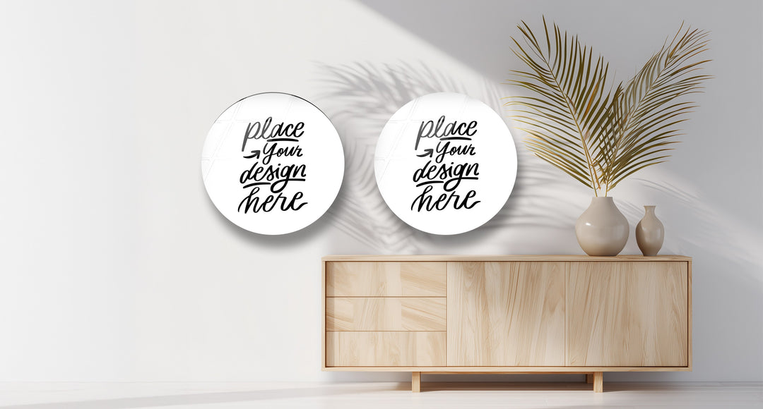 Custom Photo Round Glass Wall Art Set – Personalized Elegance