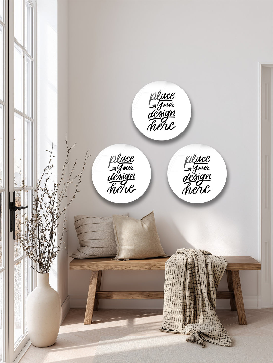 Custom Photo Round Glass Wall Art Set – Personalized Elegance