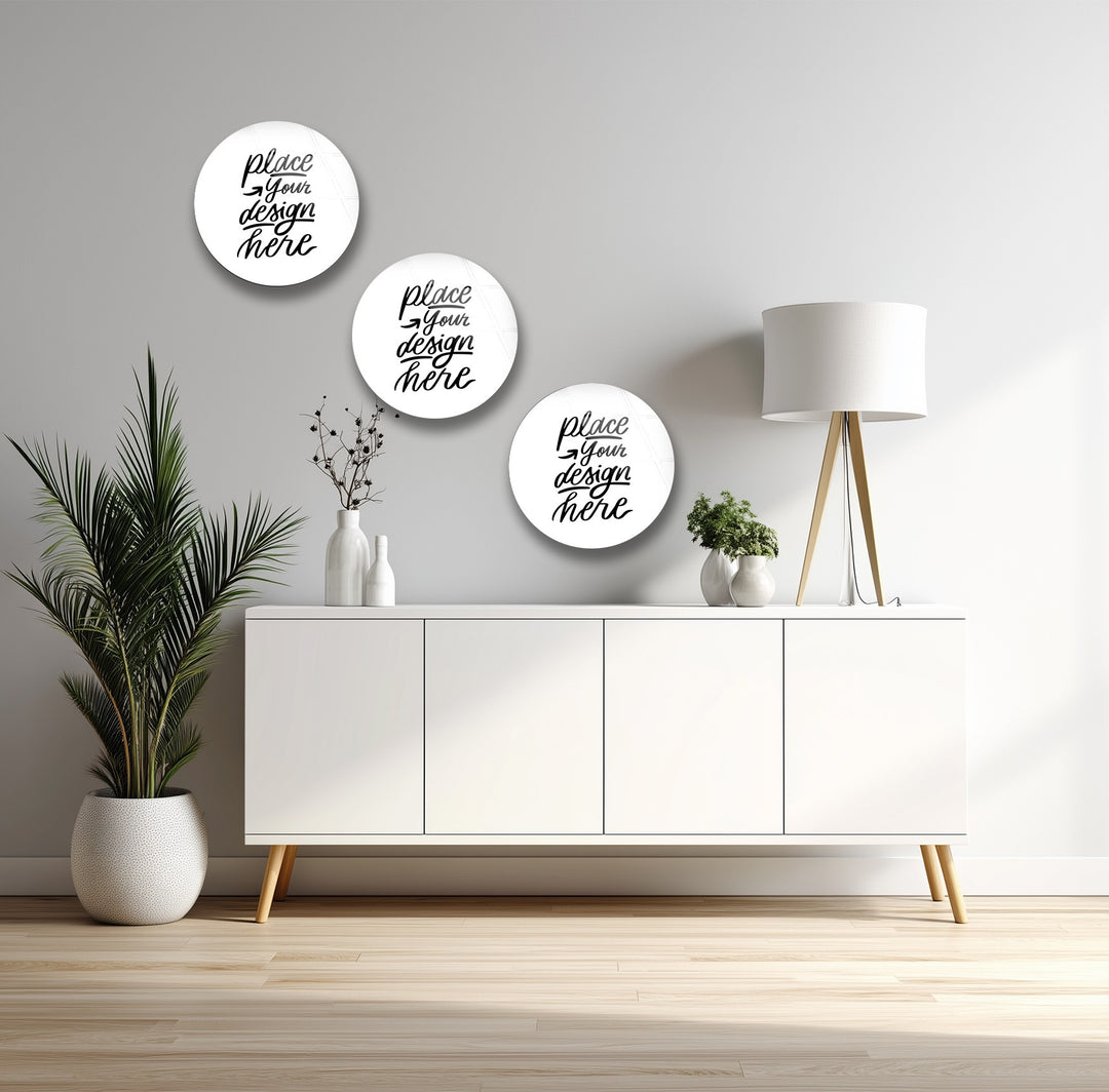 Custom Photo Round Glass Wall Art Set – Personalized Elegance