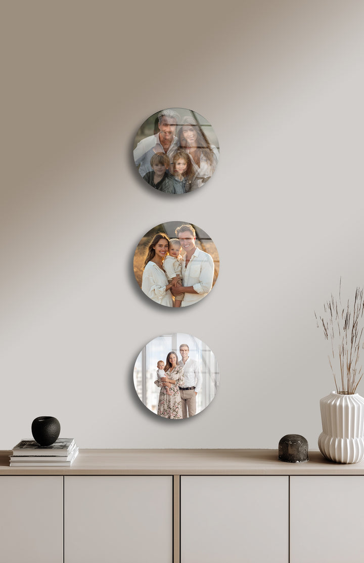 Glossy glass wall decoration with custom images