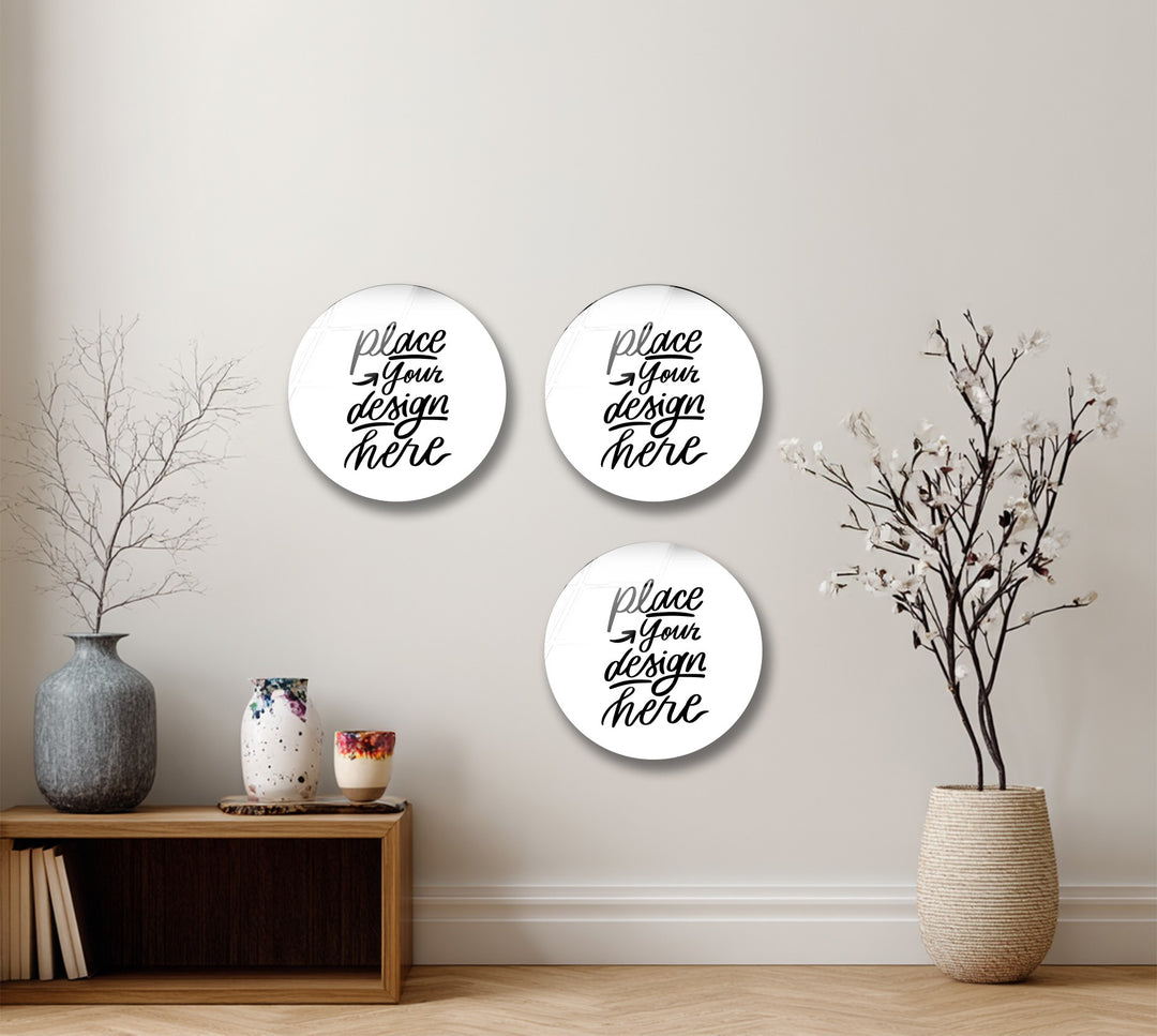 Custom Photo Round Glass Wall Art Set – Personalized Elegance