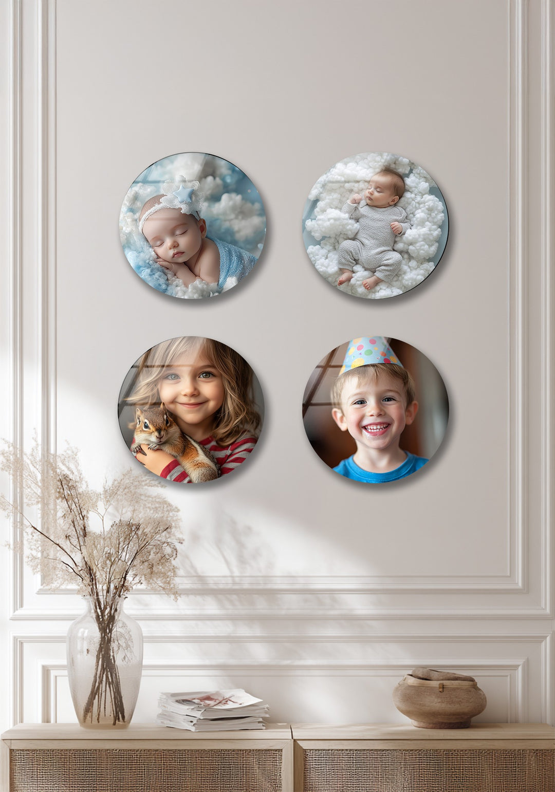 Little Wonders – Kids & Baby Custom Round Glass Wall Art