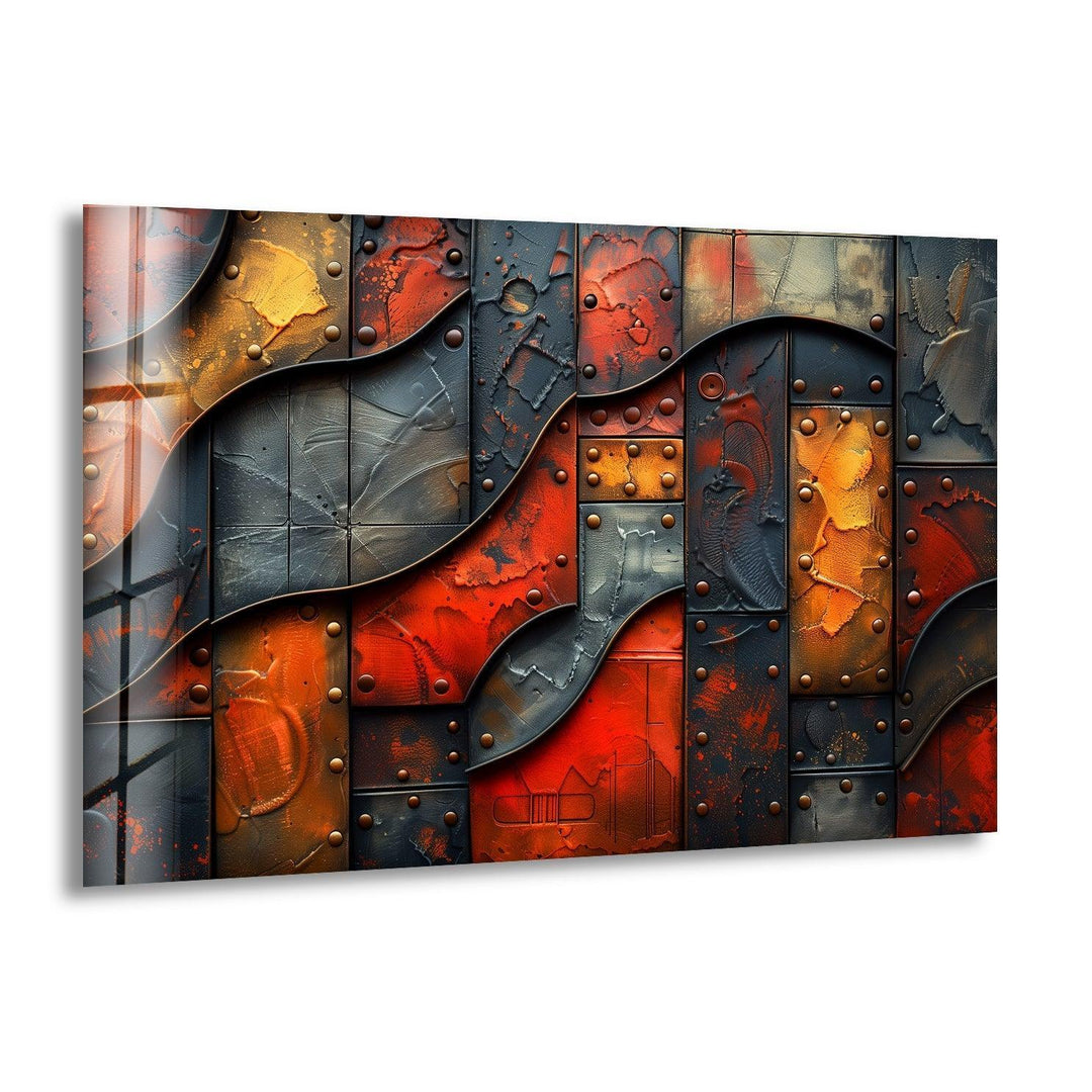 A rusty Copper Metal Door Glass Wall Art - MyPhotoStation