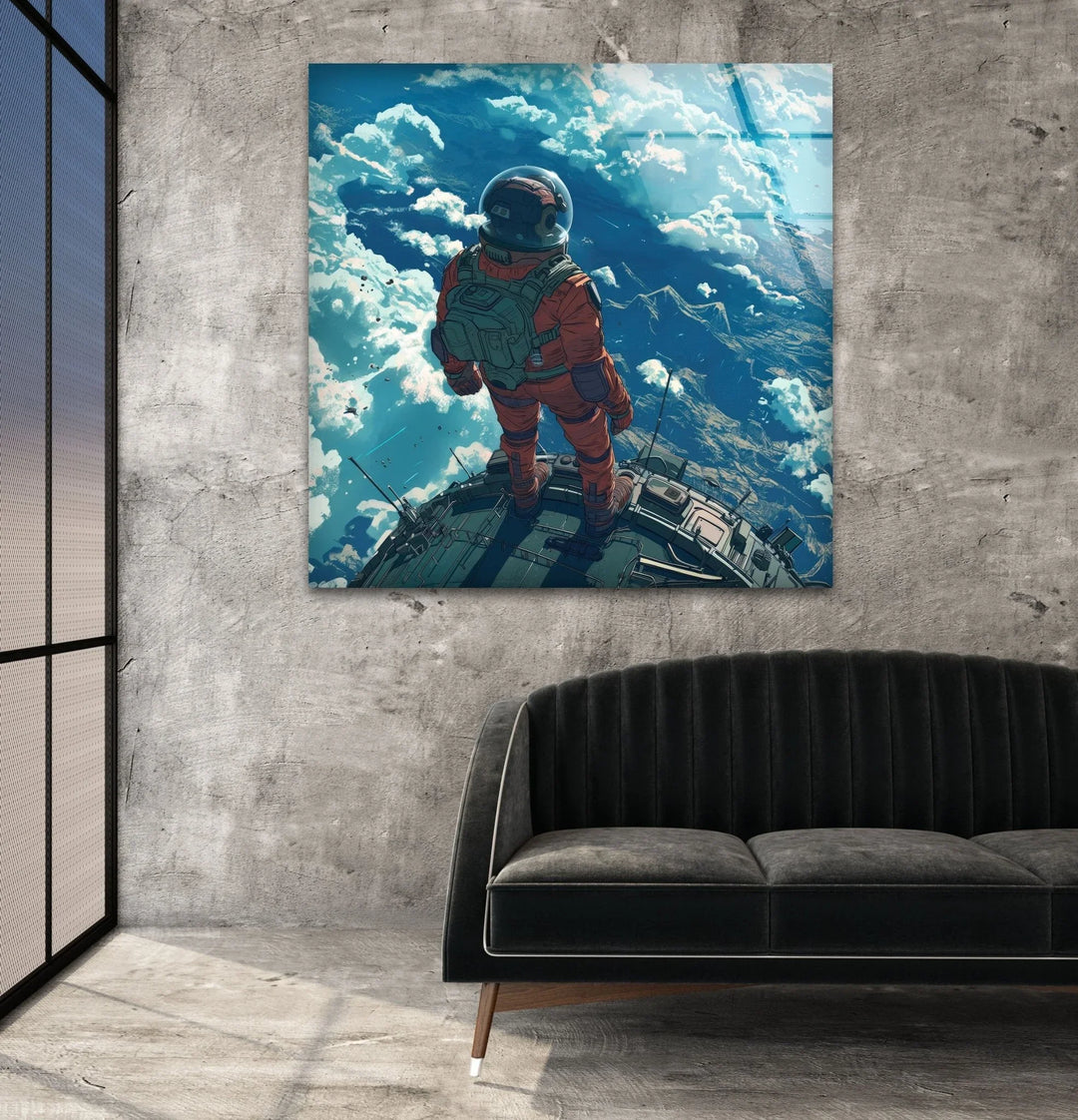 A Space Explorer Glass Wall Art, glass pictures for Wall, glass prints wall art