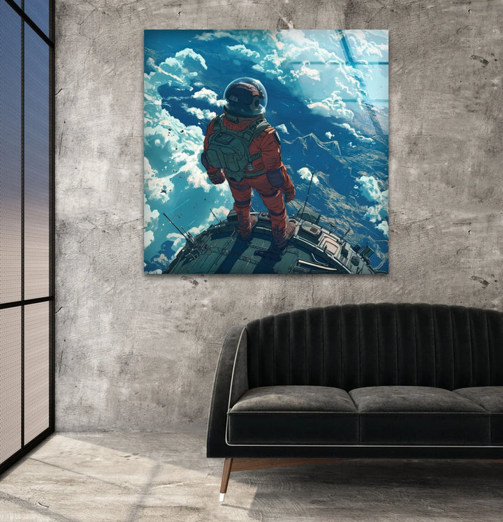A Space Explorer Glass Wall Art, glass pictures for Wall, glass prints wall art