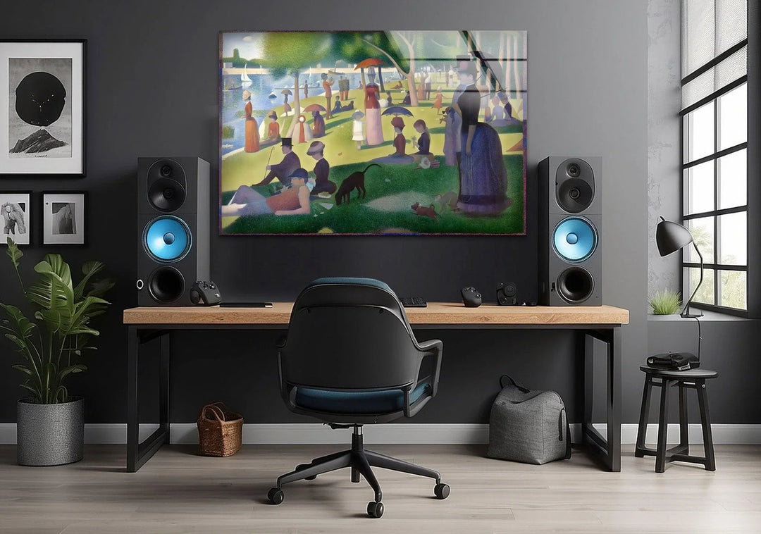 A Sunday Afternoon on Grande Jatte Island Georges Seurat Glass Printing Wall Art, Print photos on glass