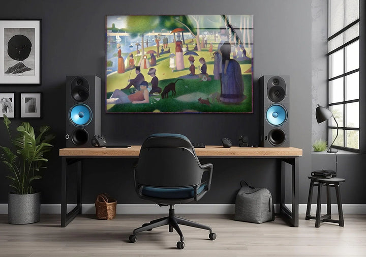 A Sunday Afternoon on Grande Jatte Island Georges Seurat Glass Printing Wall Art, Print photos on glass