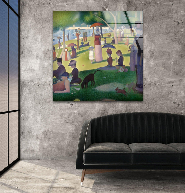 A Sunday Afternoon on Grande Jatte Island Georges Seurat stained glass wall art, stained glass wall decor