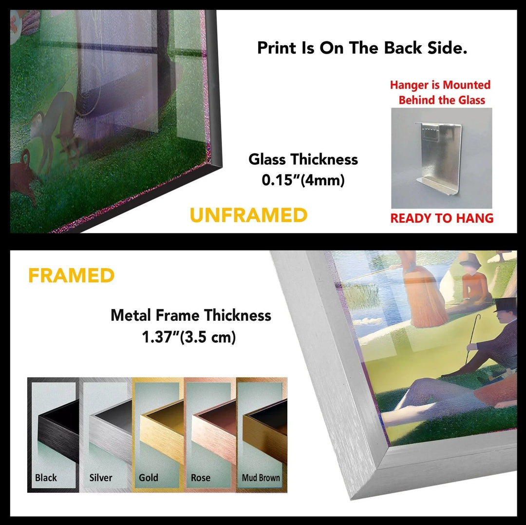 A Sunday Afternoon on Grande Jatte Island Georges Seurat Glass Wall Art - MyPhotoStation