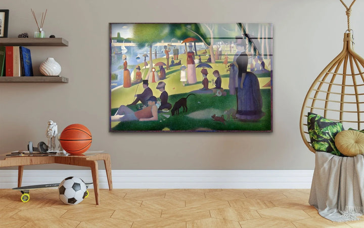 A Sunday Afternoon on Grande Jatte Island Georges Seurat glass pictures for Wall, glass prints wall art