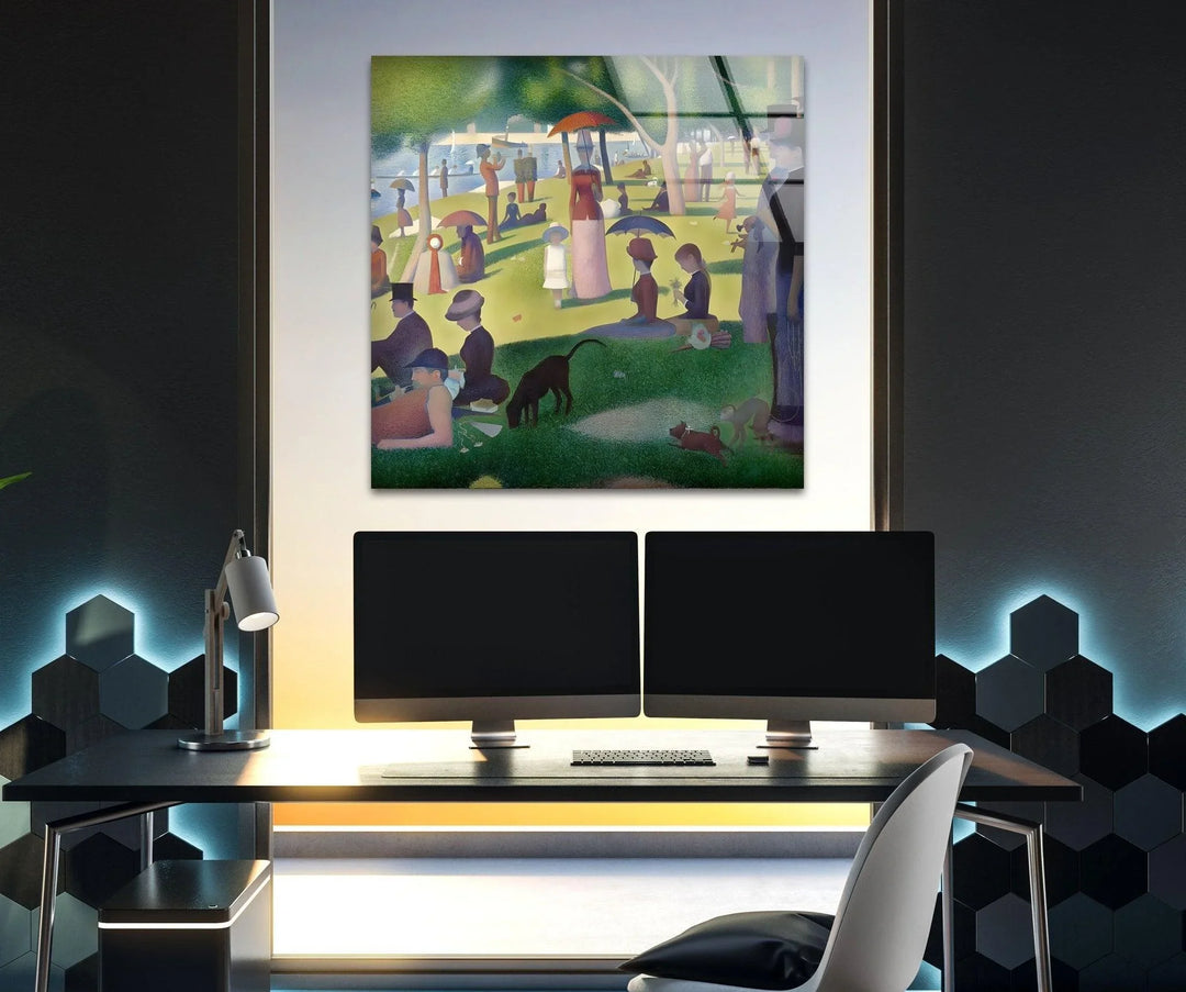 A Sunday Afternoon on Grande Jatte Island Georges Seurat art glass wall art, glass wall art pictures