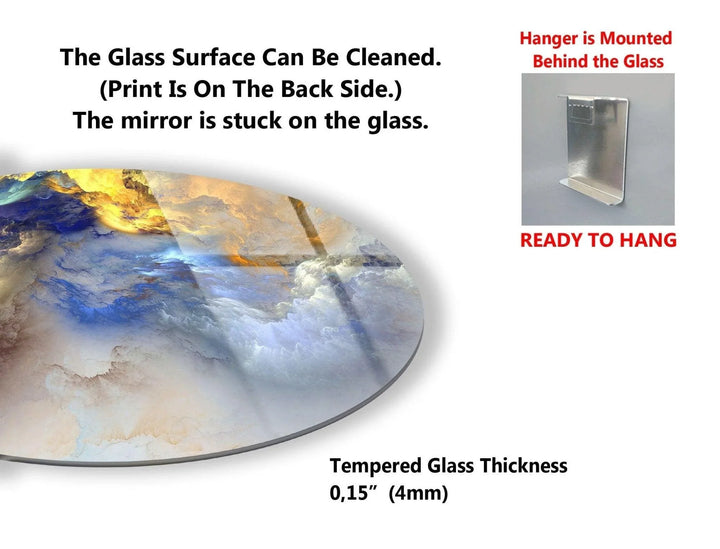 Abstract Clouds Round Glass Wall Art - MyPhotoStation