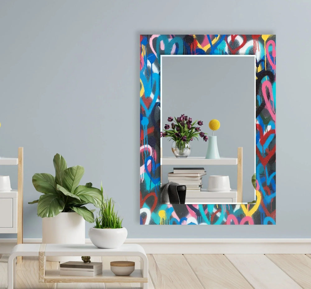 Abstract Colored Graffiti Wall Mirror wall decorative mirror
