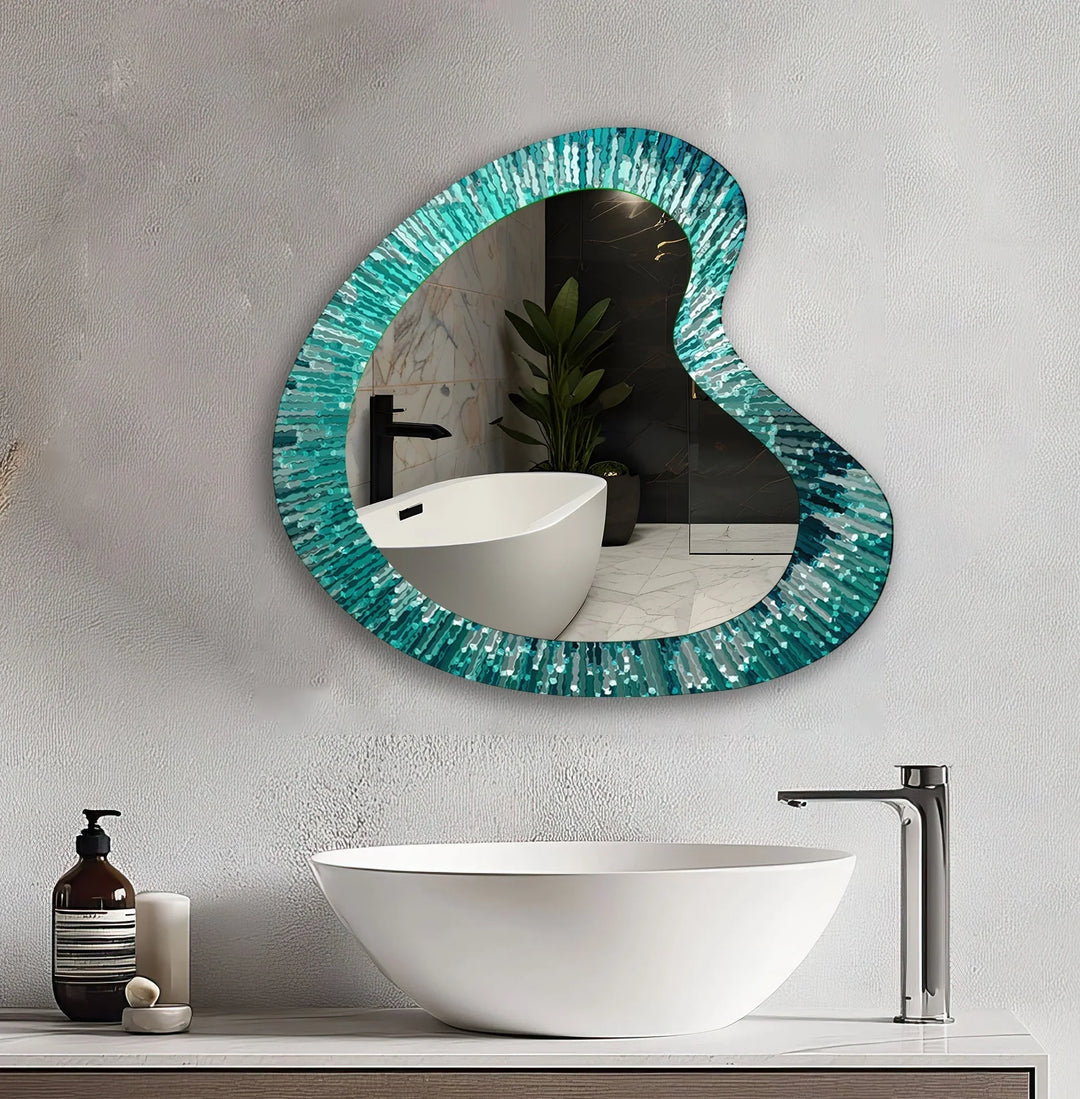 Mirrored wall art showcasing intricate craftsmanship for a unique and stylish addition