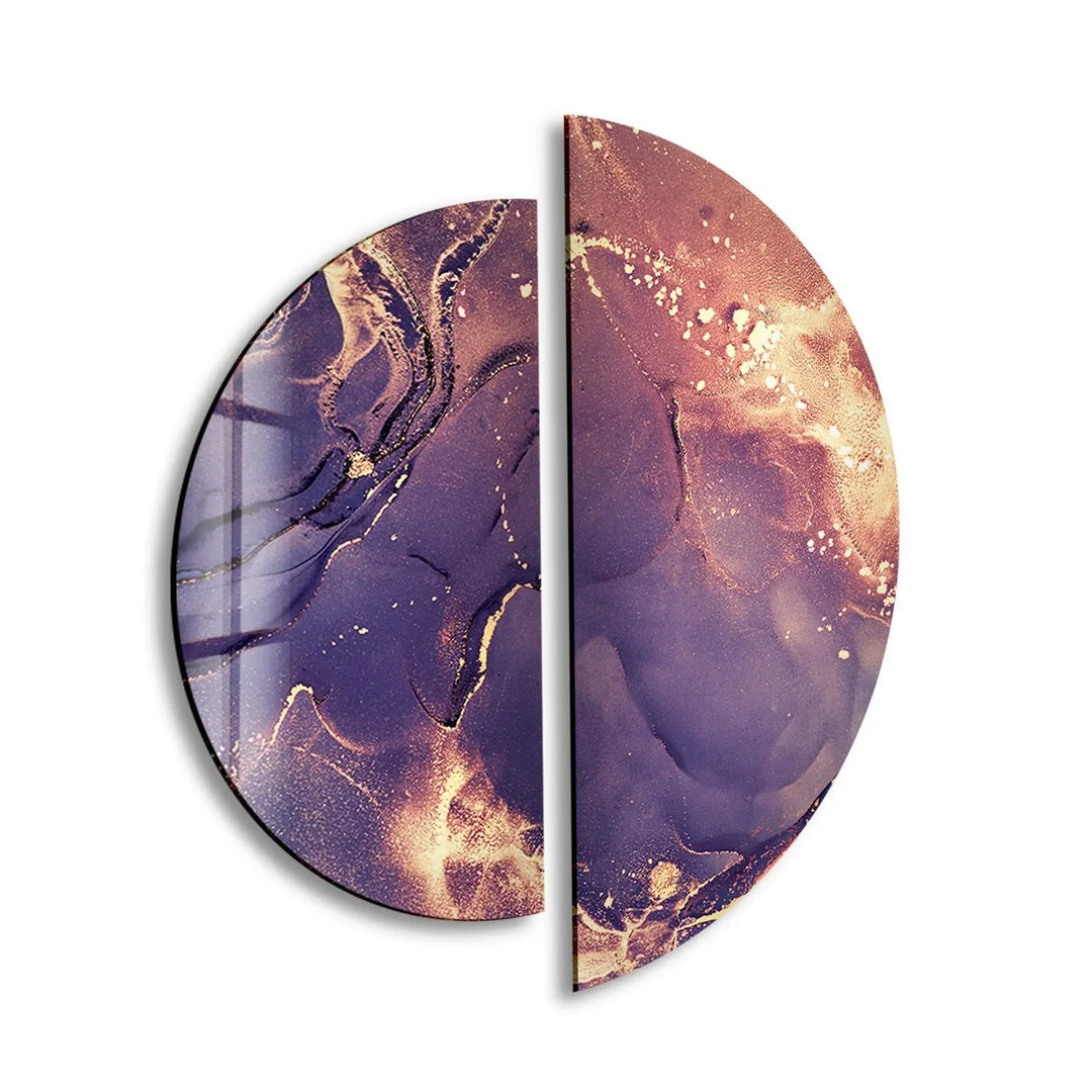 Abstract Marble Purple Glass Wall Art print picture on glass, Tempered Glass Wall Art