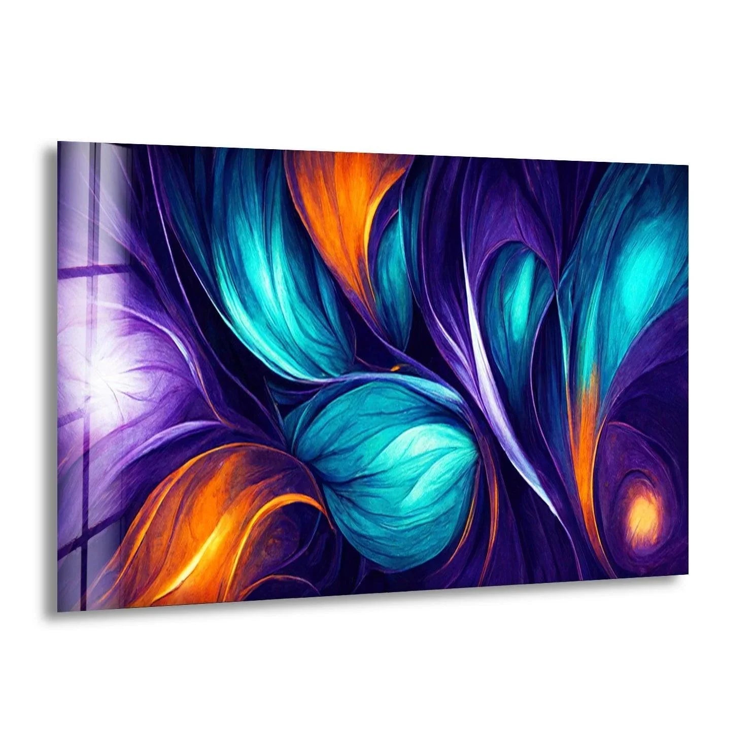 Organic Floral Glass Wall Art – Abstract Elegance – MyPhotoStation