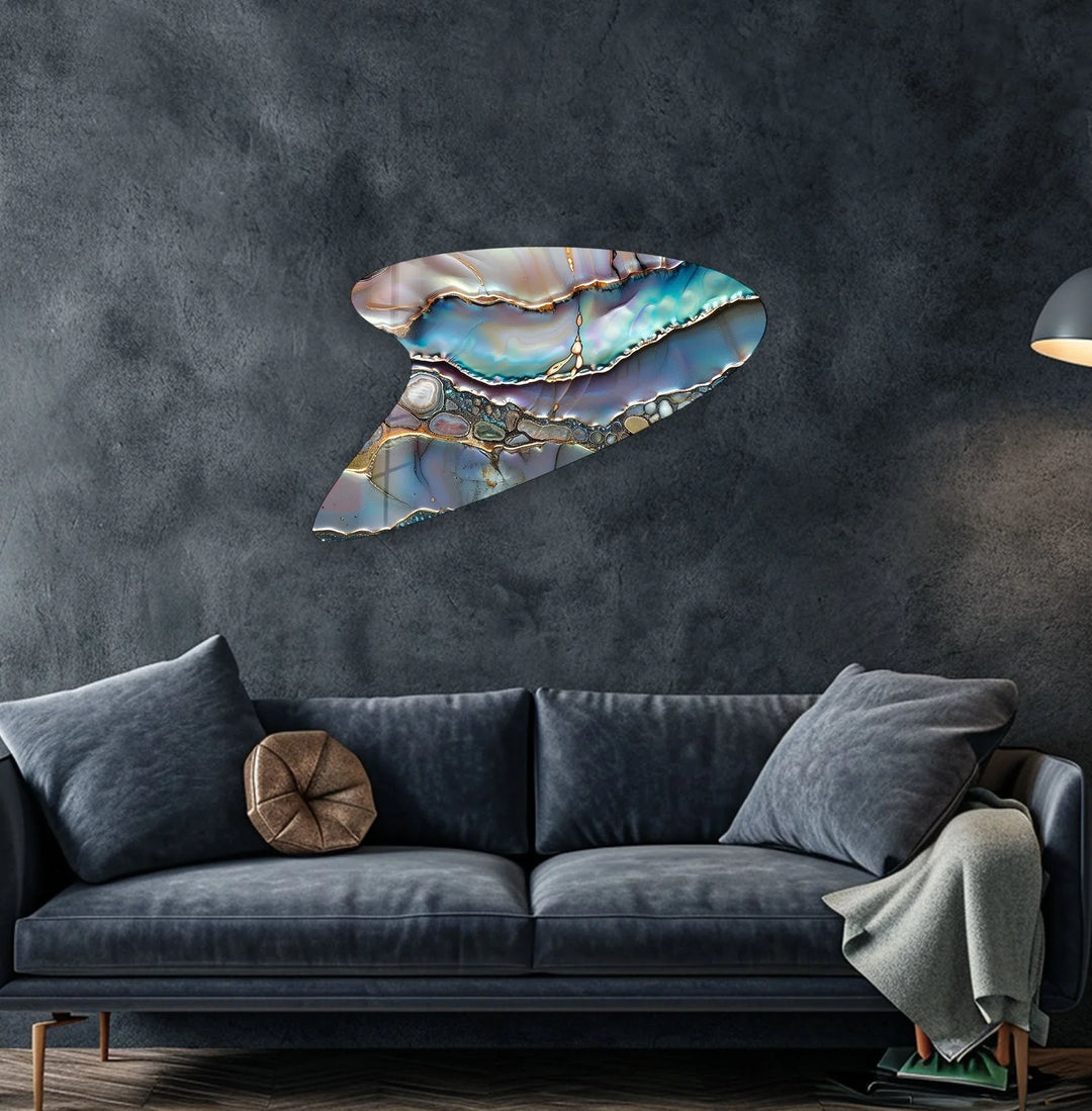 Abstract Purple Marbled Glass Wall Art, print picture on glass, Tempered Glass Wall Art