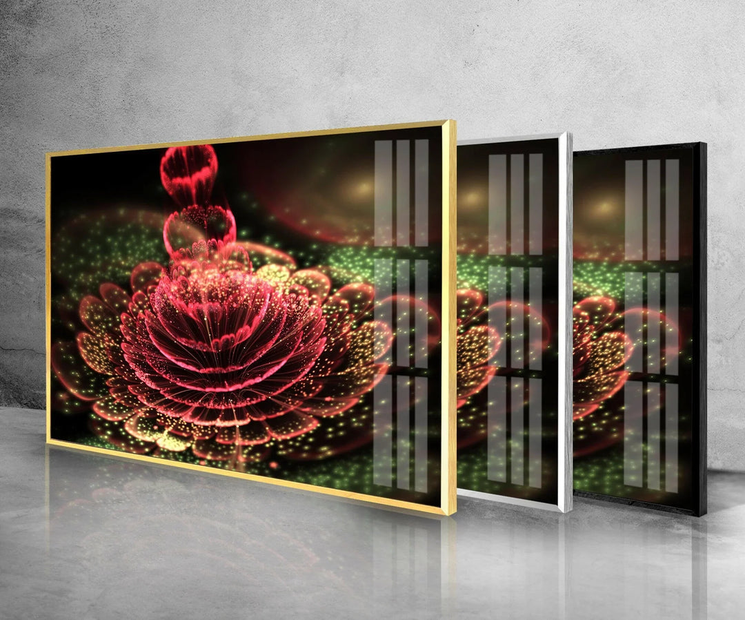 Abstract Red Flower Glass Wall Art - MyPhotoStation