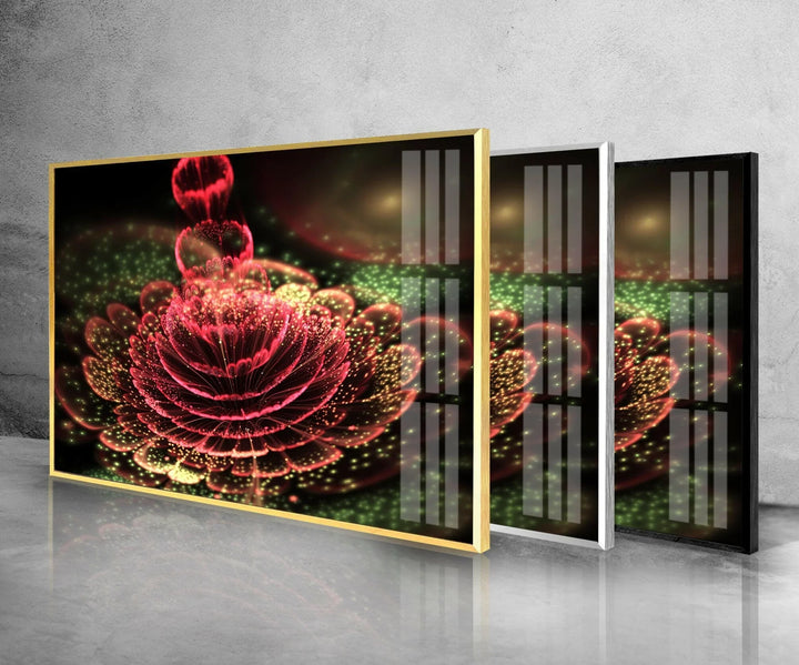 Abstract Red Flower Glass Wall Art - MyPhotoStation