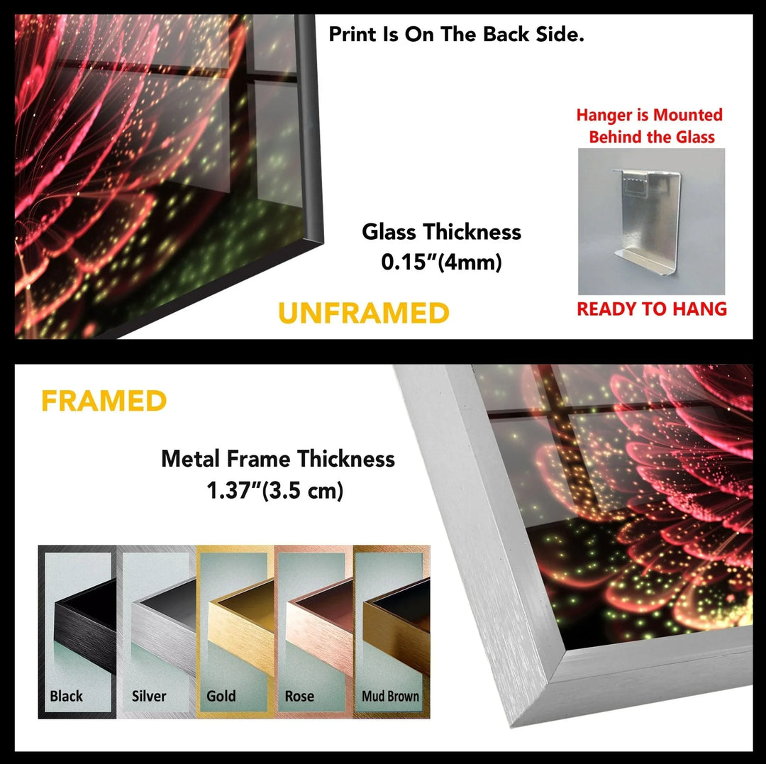 Abstract Red Flower Glass Wall Art - MyPhotoStation