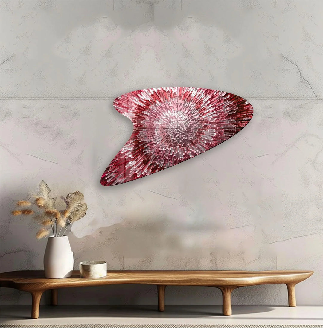 Abstract Red Lines Glass Wall Art, print picture on glass, Tempered Glass Wall Art