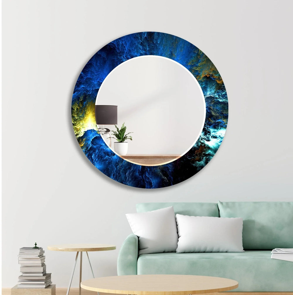 Abstract Space Round Wall Mirror Abstract Wall Mirror