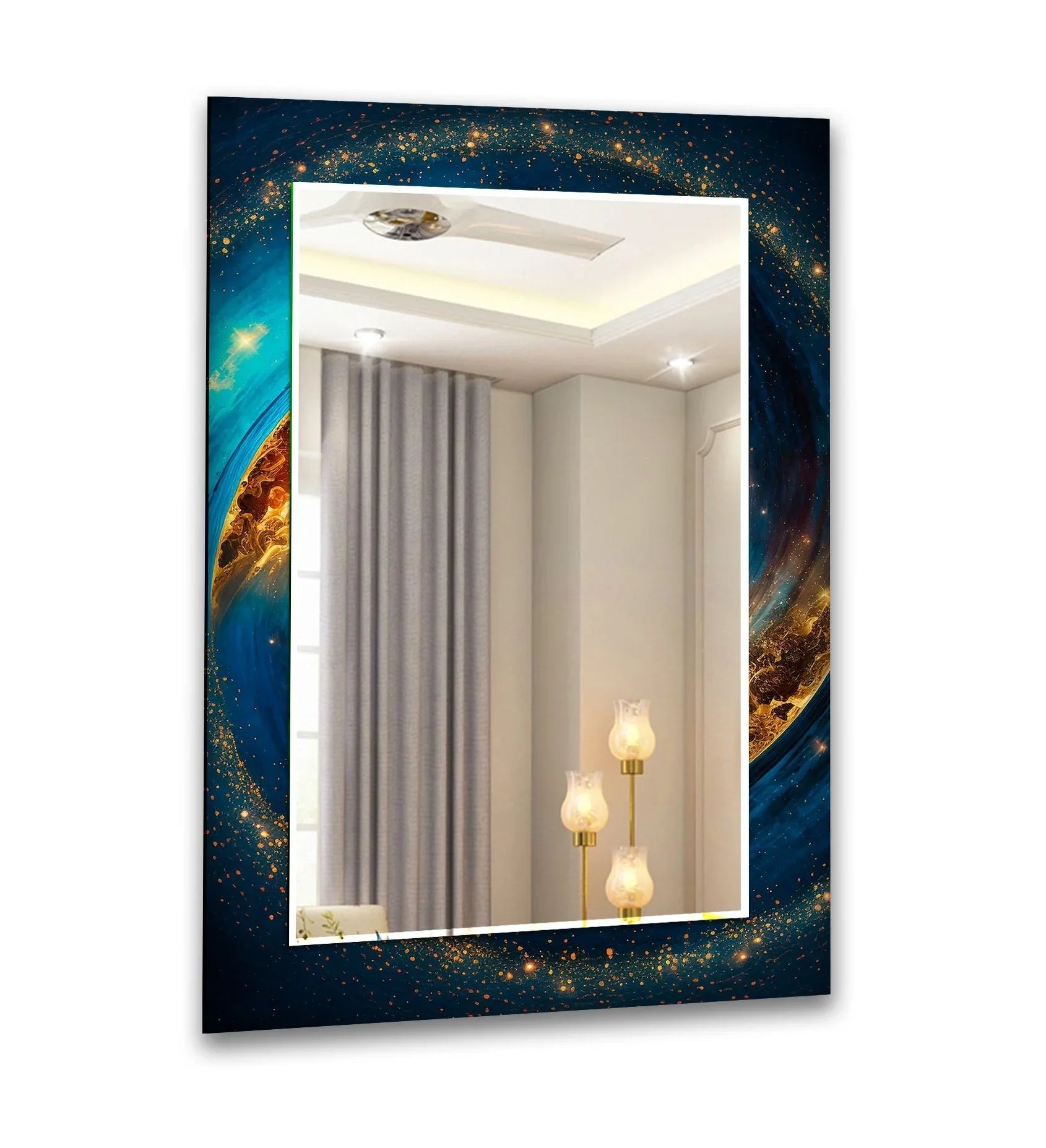Abstract Space Wall Mirror mirrors in black