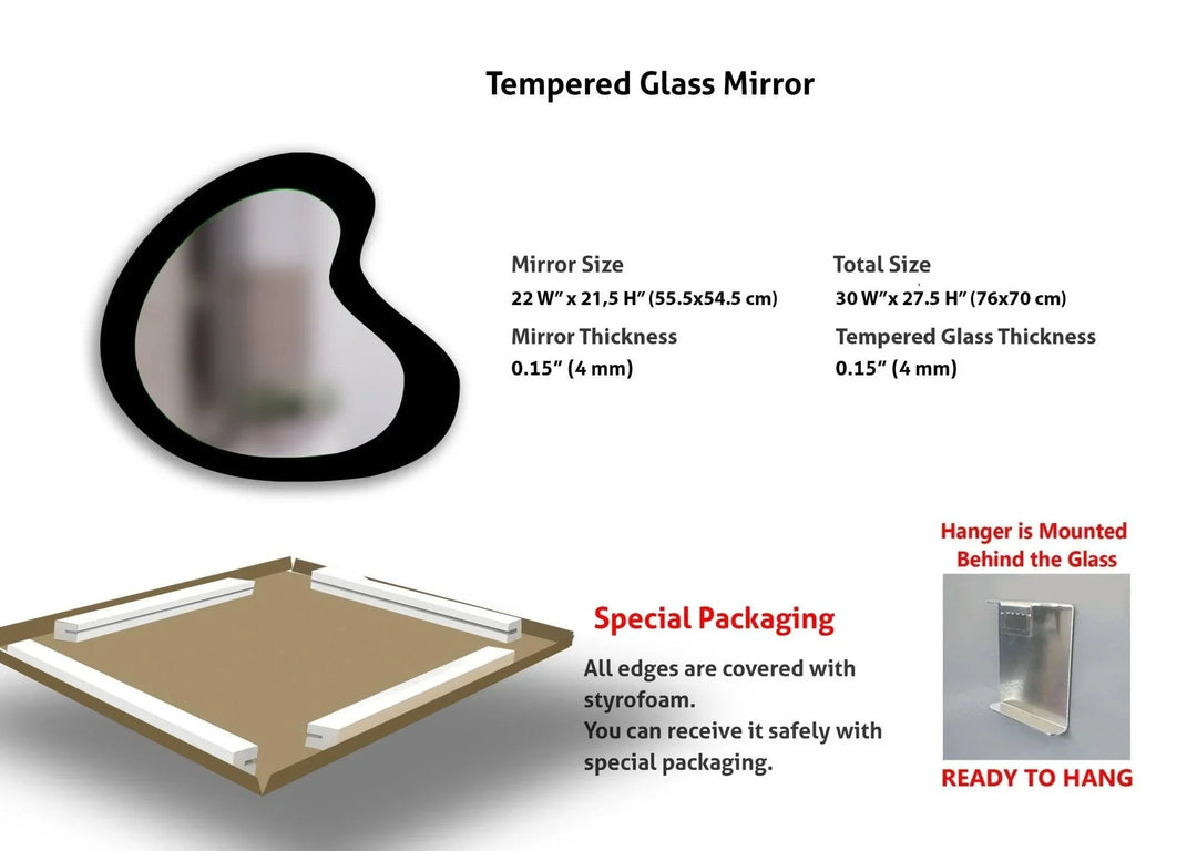 Abstract Vivid Blue Elegant Glass Wall Mirror - MyPhotoStation